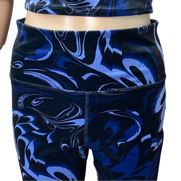 NWT Athleta Elation Velvet Tight S High Rise Black Plum Lavender Paisley - Picture 9 of 14